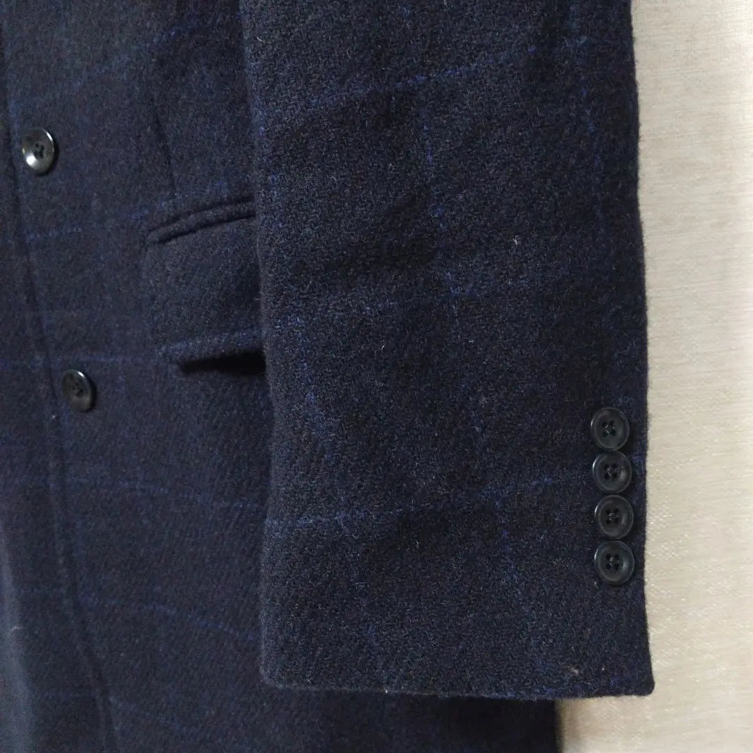 Harris Tweed Men's Wool Coat Navy