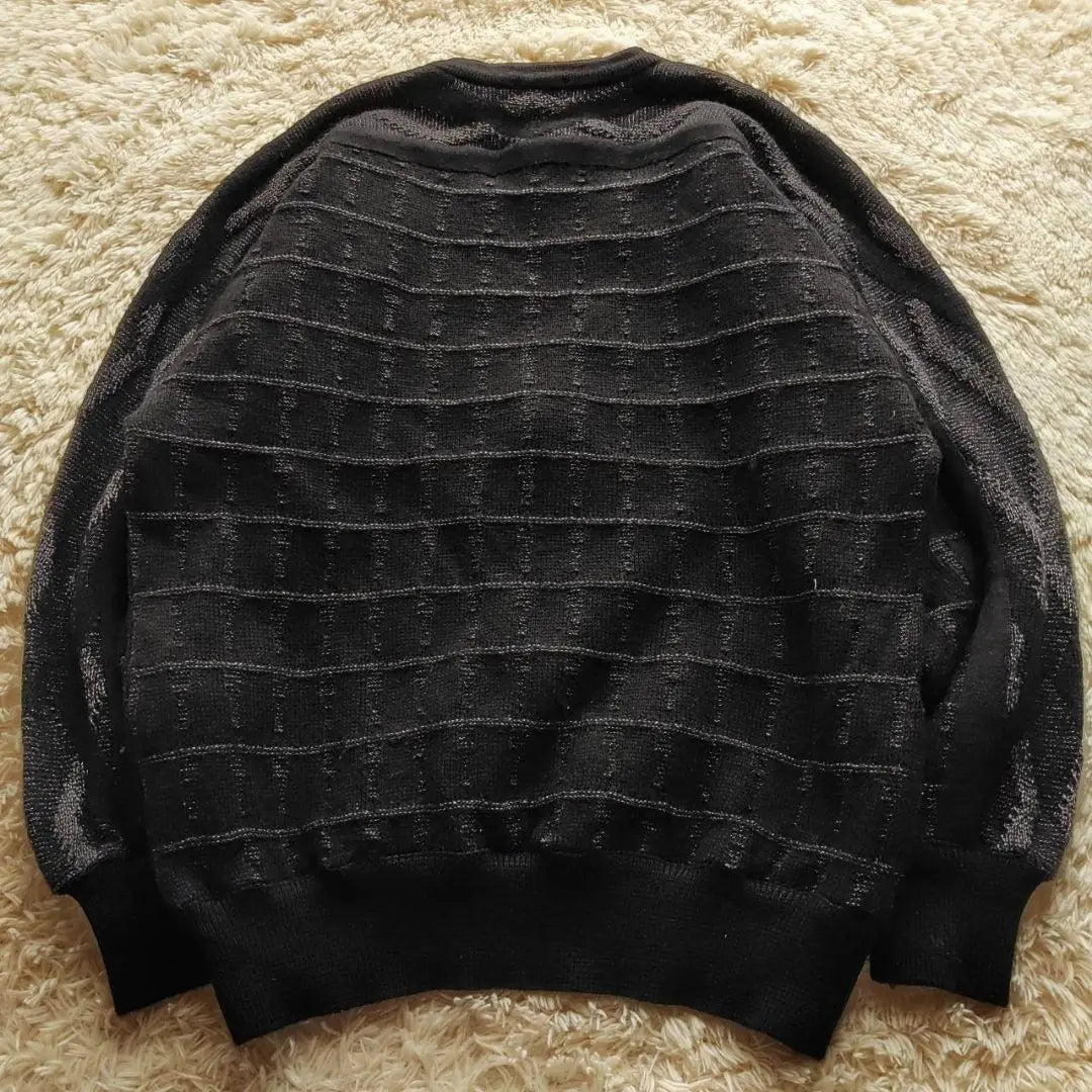 [VAGIIE] Crazy Pattern V-Neck Knit Sweater Thick Vintage