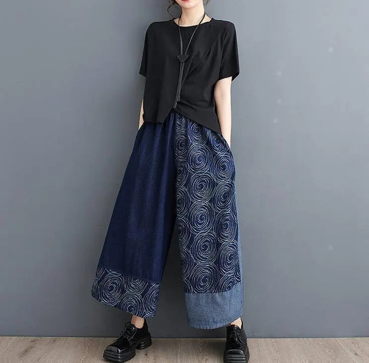 Large size women's pants wide pants spring summer autumn new