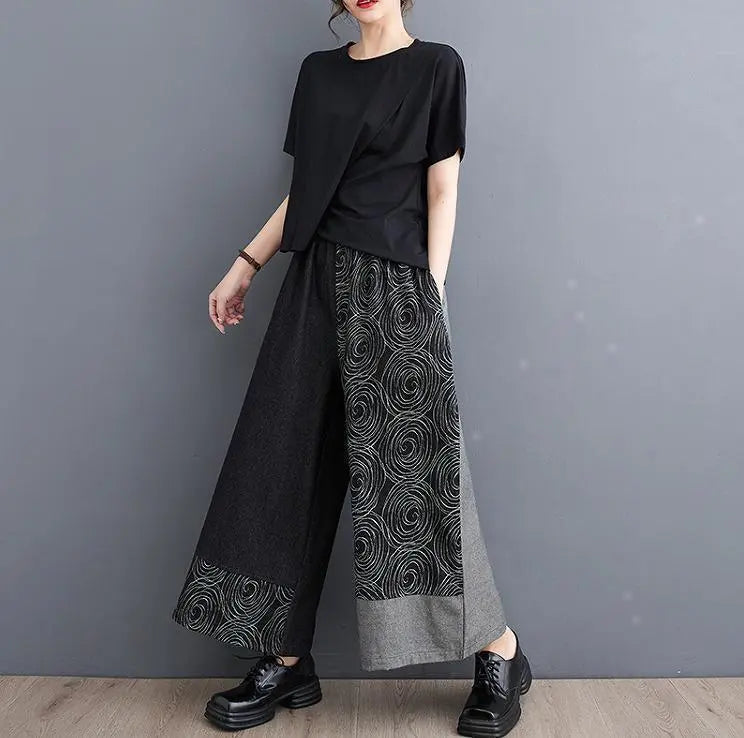 Large size women's pants wide pants spring summer autumn new