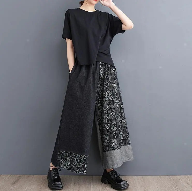 Large size women's pants wide pants spring summer autumn new