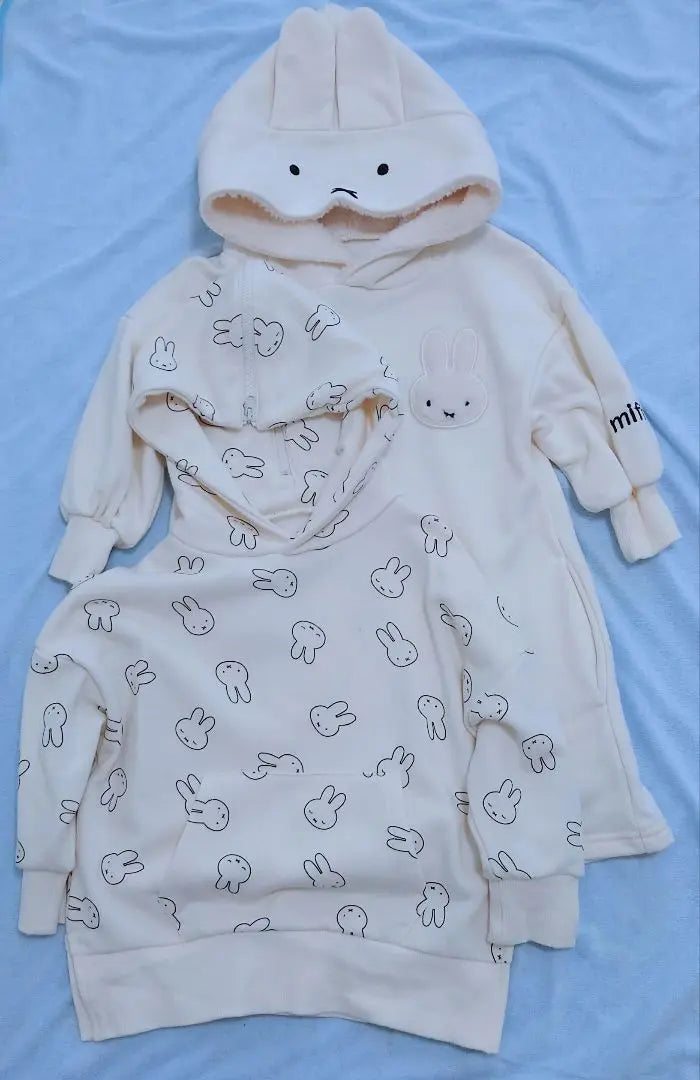 Children's Clothing Miffy Hooded Hoodie Set of 2, Size 100 | 子供服　ミッフィー　フード付パーカー　2枚セット　100サイズ