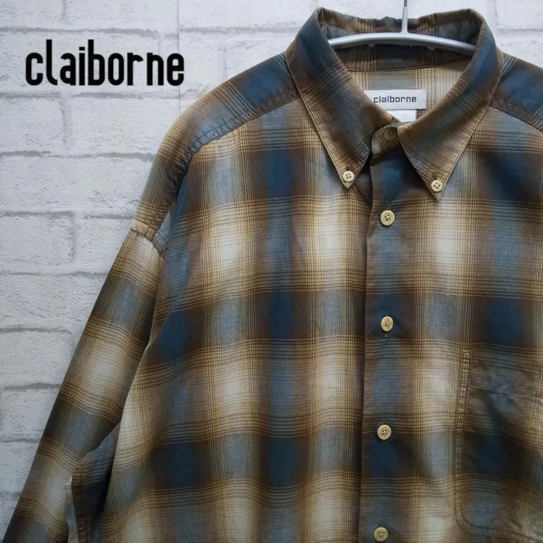 Vintage Clayborn Check Pattern Long Sleeve Shirt amu00912