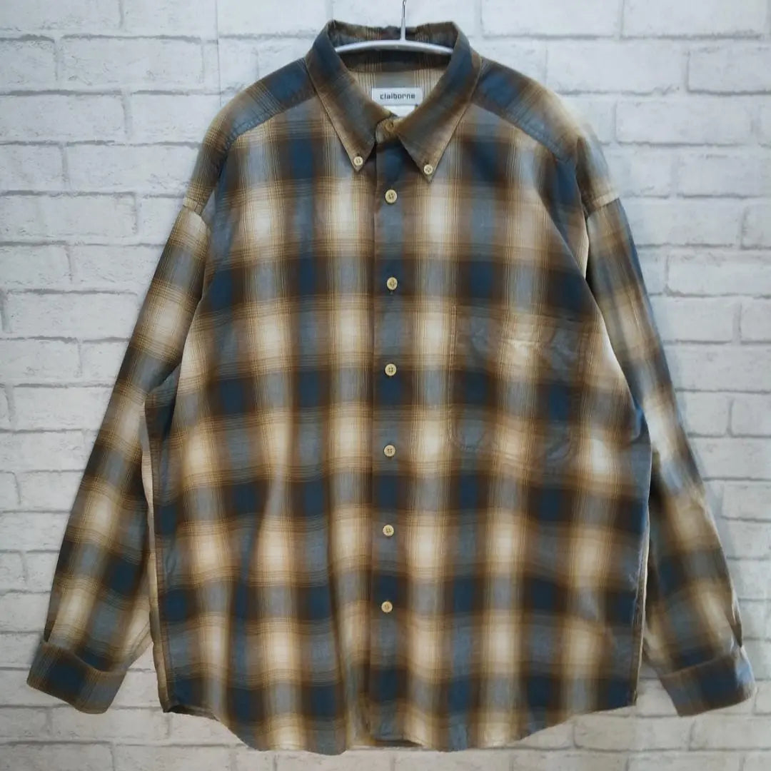 Vintage Clayborn Check Pattern Long Sleeve Shirt amu00912