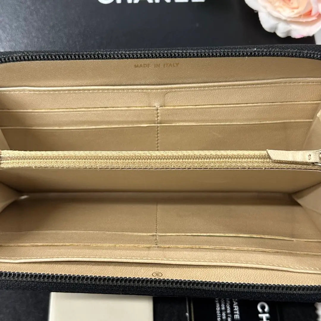 Like new!! ️ CHANEL Wallet Long Wallet Camellia Round Zipper