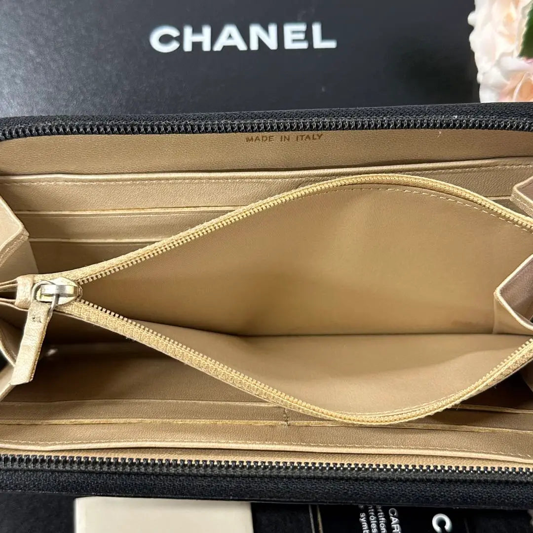 Like new!! ️ CHANEL Wallet Long Wallet Camellia Round Zipper