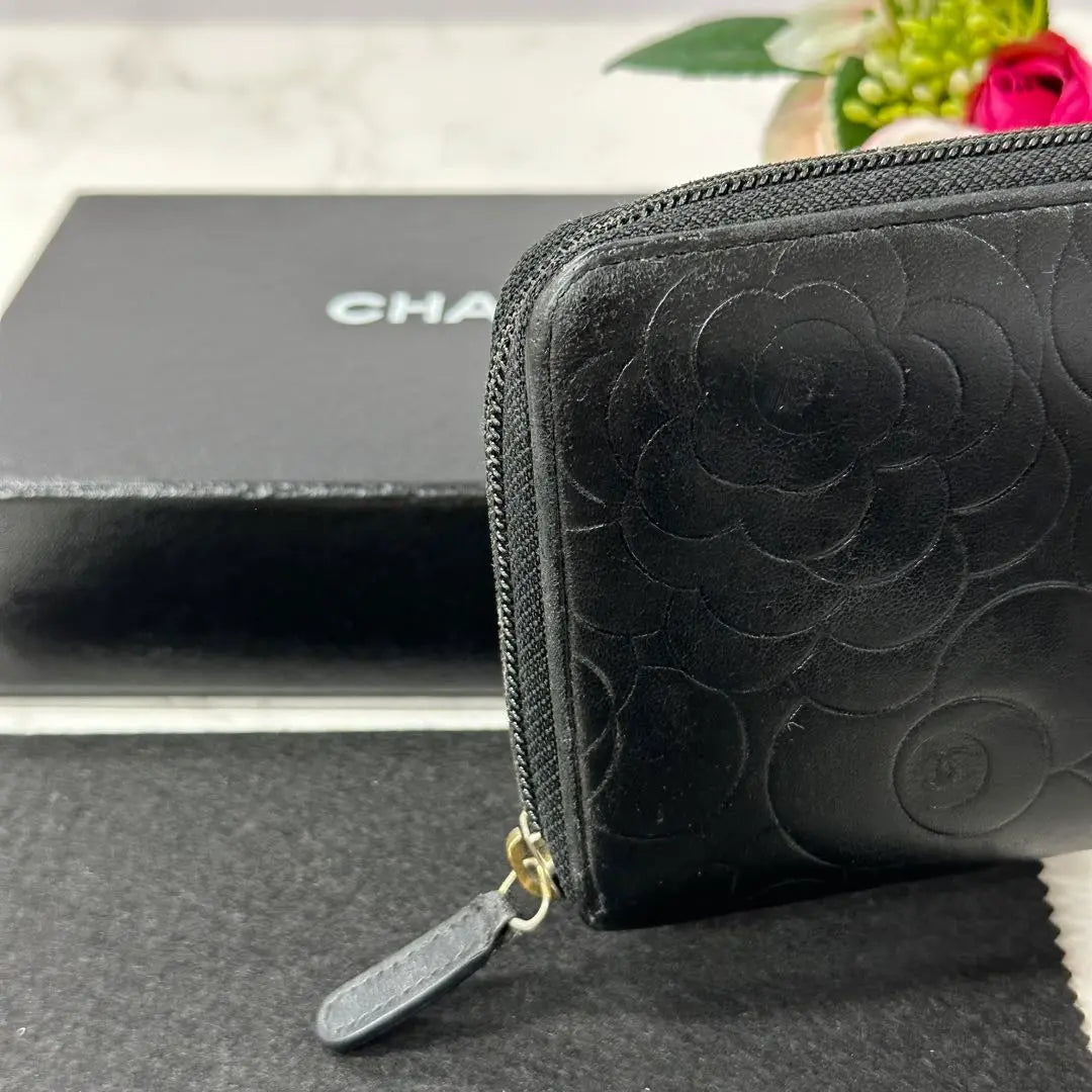 Like new!! ️ CHANEL Wallet Long Wallet Camellia Round Zipper