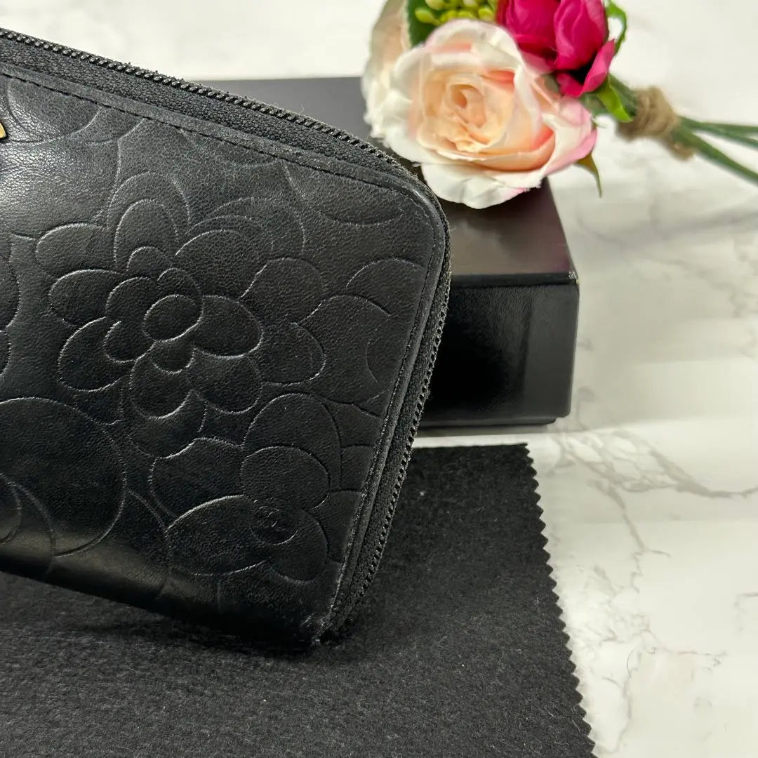 Like new!! ️ CHANEL Wallet Long Wallet Camellia Round Zipper