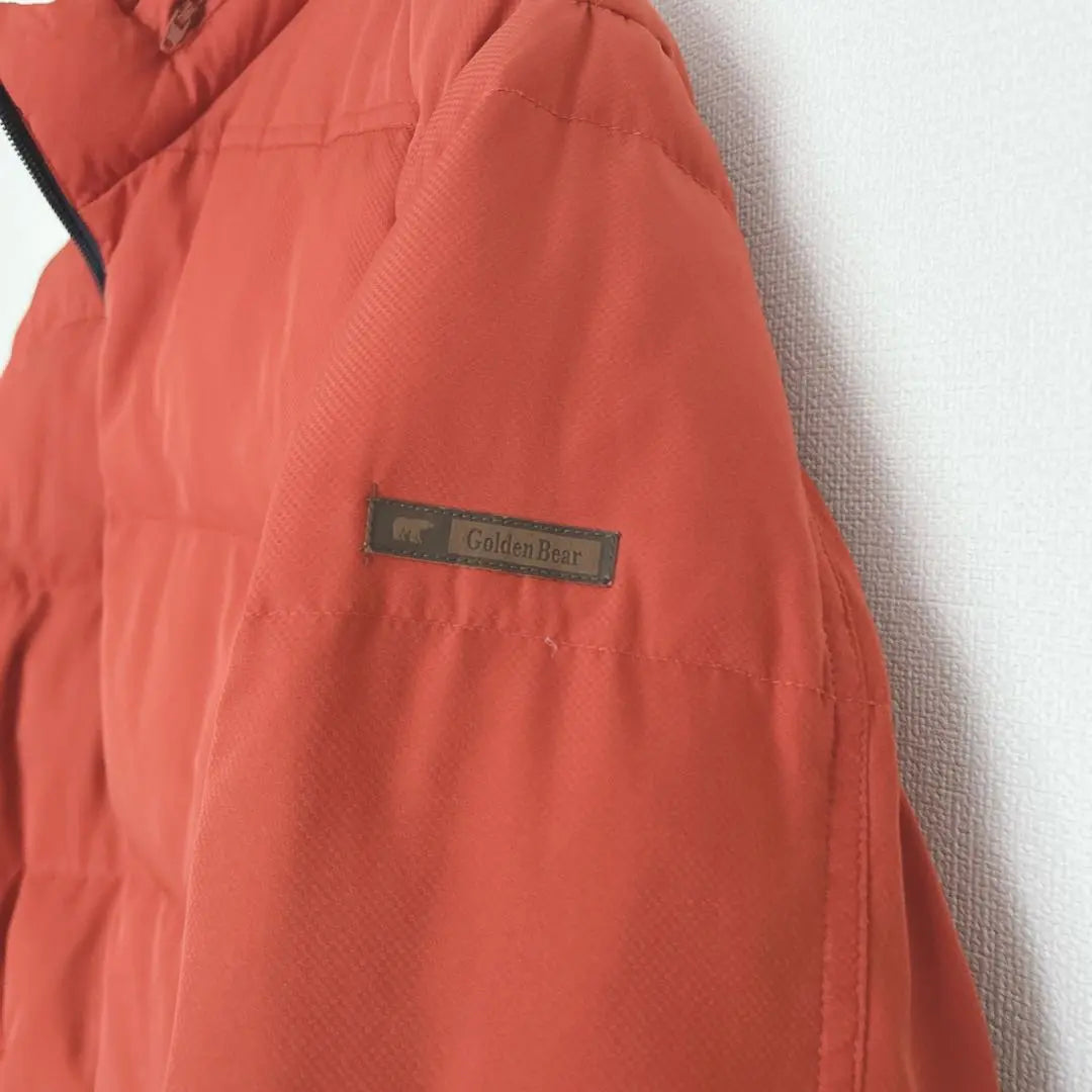 [GOLDEN BEAR] Red down jacket plaid pattern L 90% down