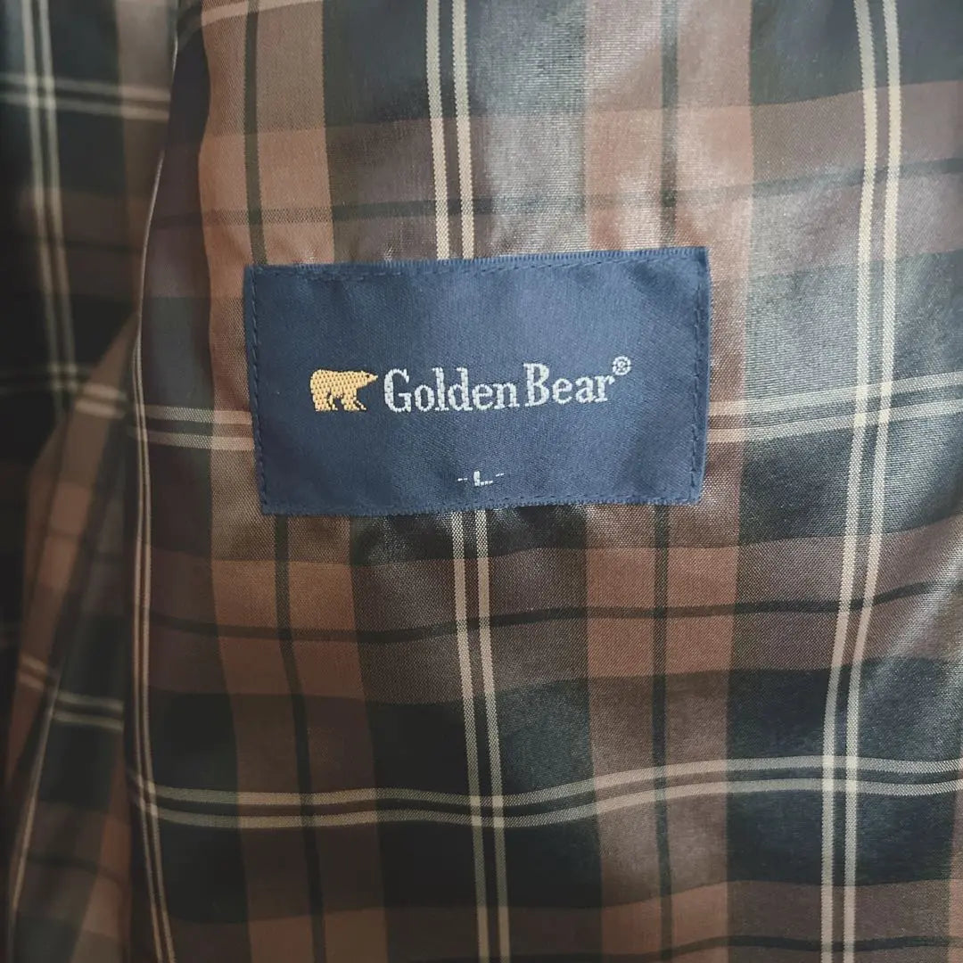 [GOLDEN BEAR] Red down jacket plaid pattern L 90% down