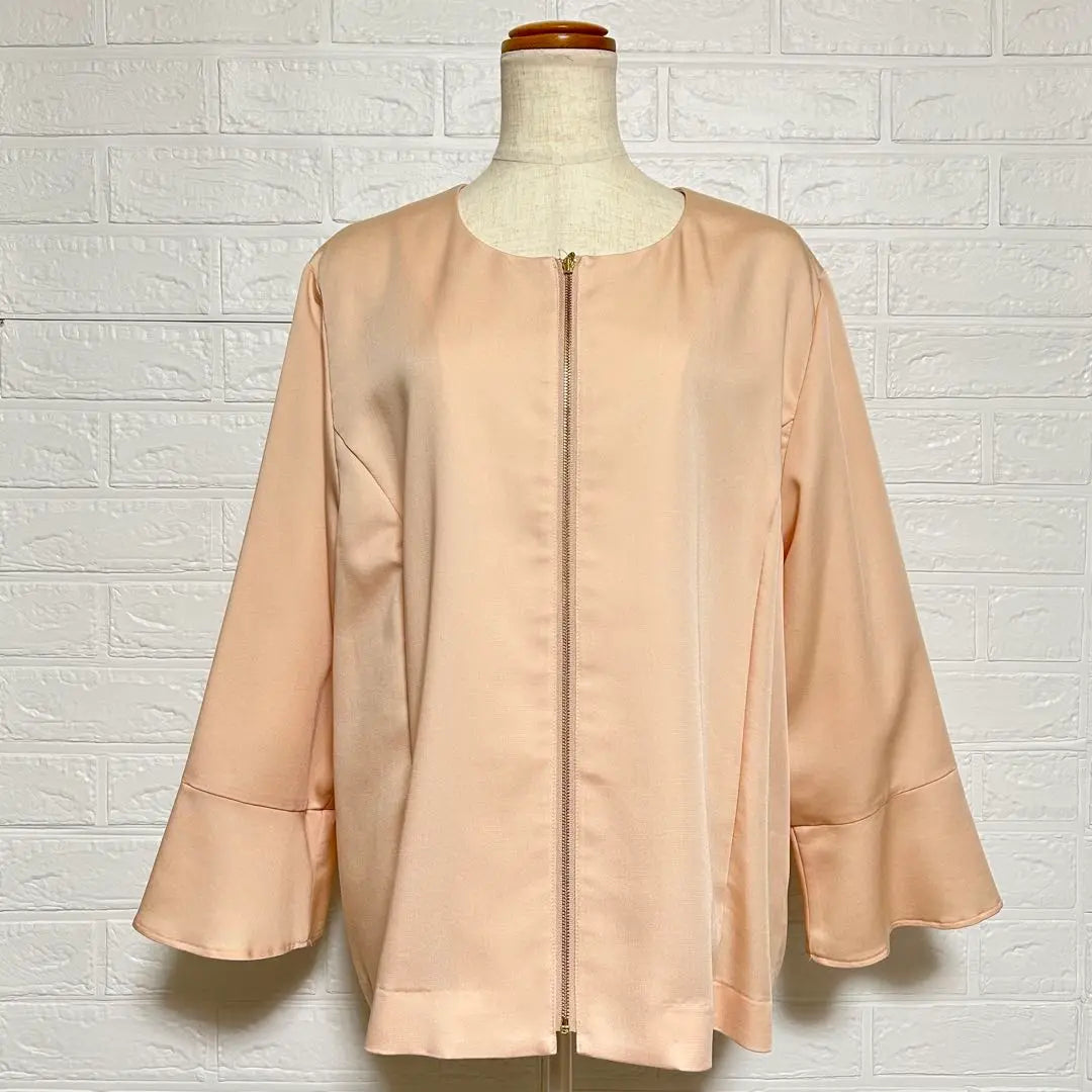 Fleur Bimint Breeze Bell Sleeve No Color Jacket 4L Pink Blouson | フルールバイミントブリーズ ベル袖ノーカラージャケット 4L ピンク ブルゾン