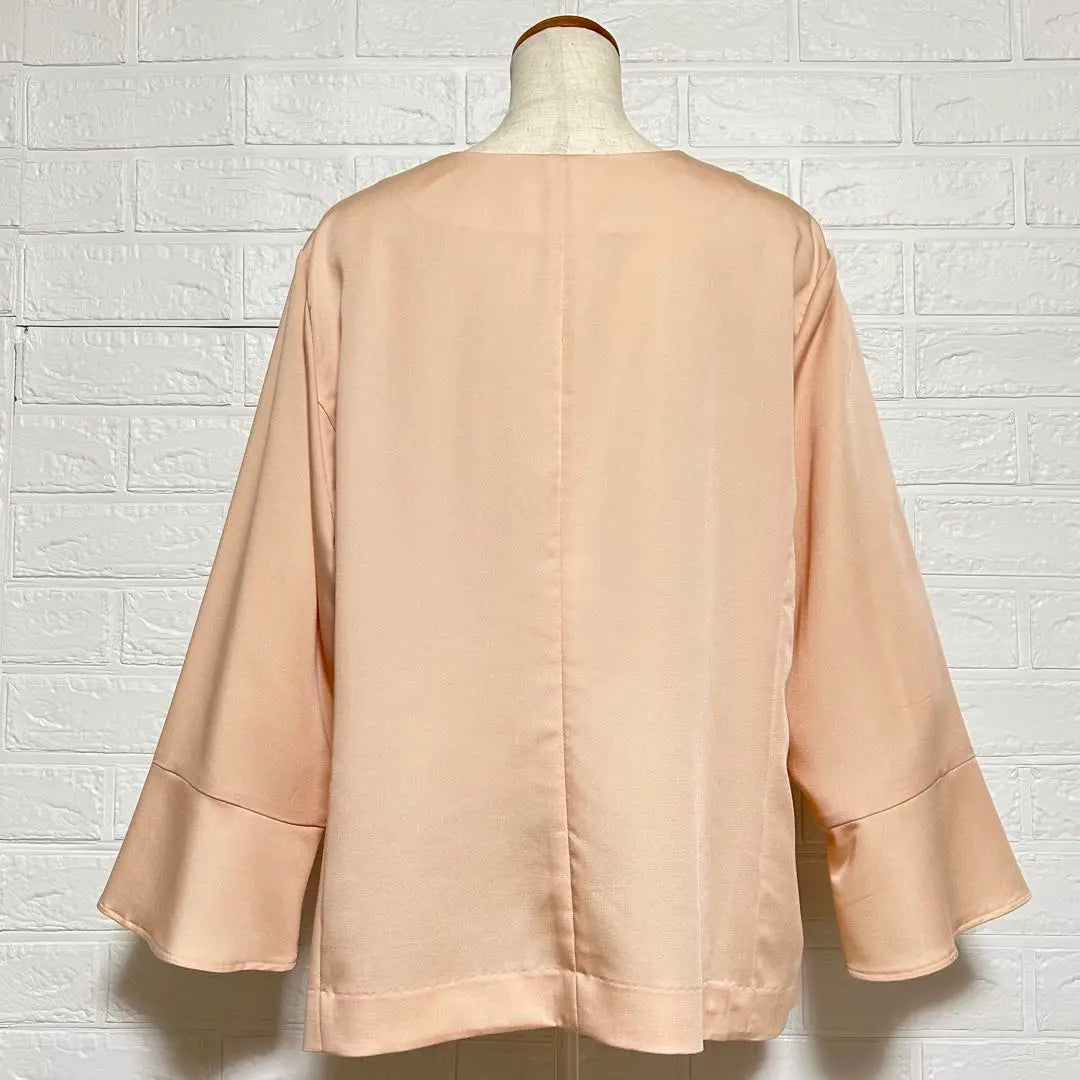 Fleur Bimint Breeze Bell Sleeve No Color Jacket 4L Pink Blouson | フルールバイミントブリーズ ベル袖ノーカラージャケット 4L ピンク ブルゾン