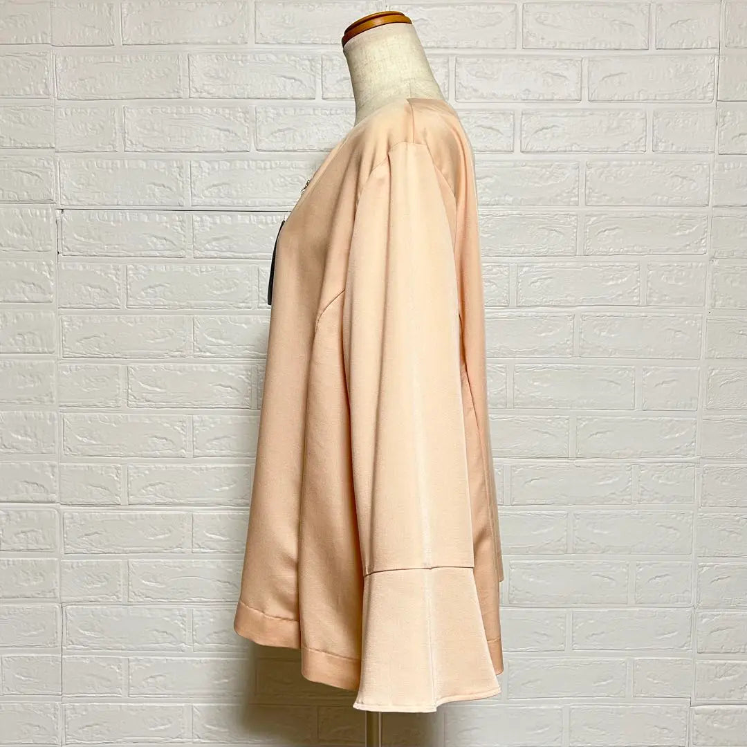 Fleur Bimint Breeze Bell Sleeve No Color Jacket 4L Pink Blouson | フルールバイミントブリーズ ベル袖ノーカラージャケット 4L ピンク ブルゾン