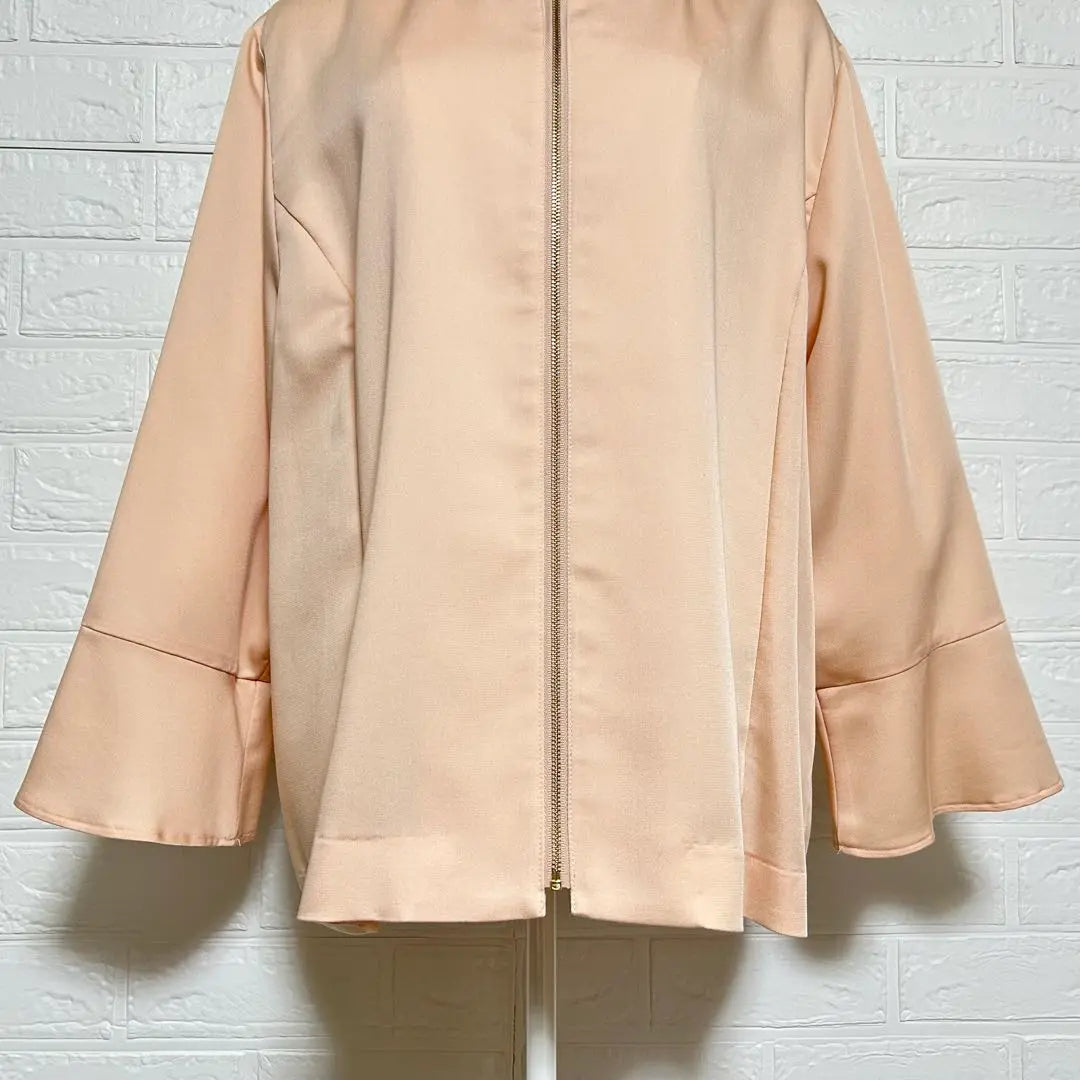 Fleur Bimint Breeze Bell Sleeve No Color Jacket 4L Pink Blouson | フルールバイミントブリーズ ベル袖ノーカラージャケット 4L ピンク ブルゾン