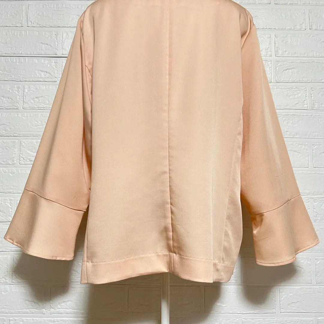 Fleur Bimint Breeze Bell Sleeve No Color Jacket 4L Pink Blouson | フルールバイミントブリーズ ベル袖ノーカラージャケット 4L ピンク ブルゾン