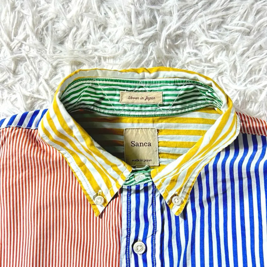 Unused ✨Sanca Button Down Shirt Multicolor Stripe L Cotton