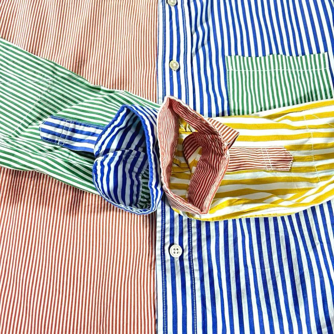 Unused ✨Sanca Button Down Shirt Multicolor Stripe L Cotton