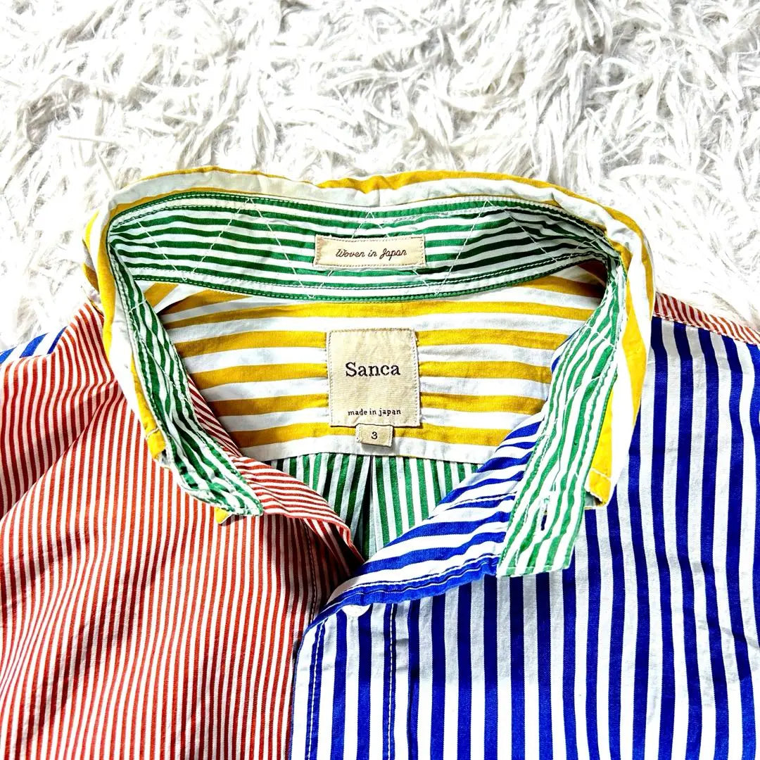 Unused ✨Sanca Button Down Shirt Multicolor Stripe L Cotton