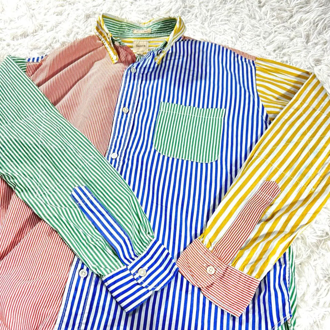 Unused ✨Sanca Button Down Shirt Multicolor Stripe L Cotton