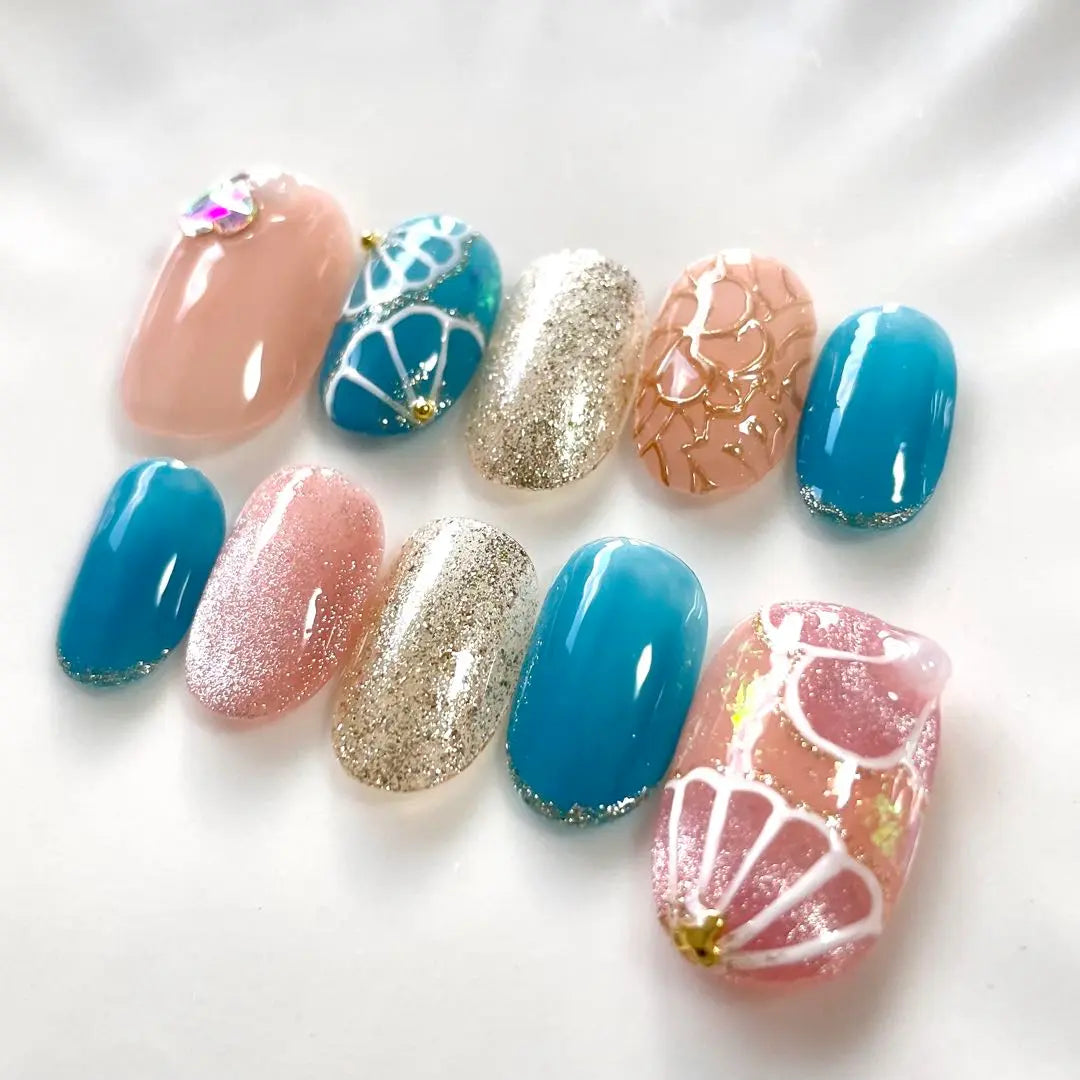 ❀ Kimono adult ceremony nail chip Japanese pattern floral pattern ❀