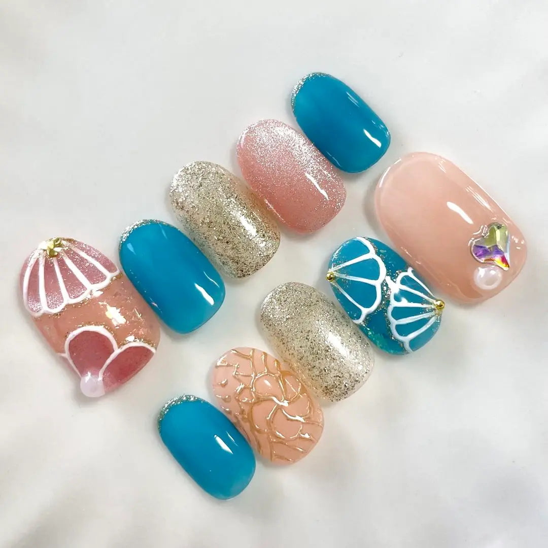 ❀ Kimono adult ceremony nail chip Japanese pattern floral pattern ❀