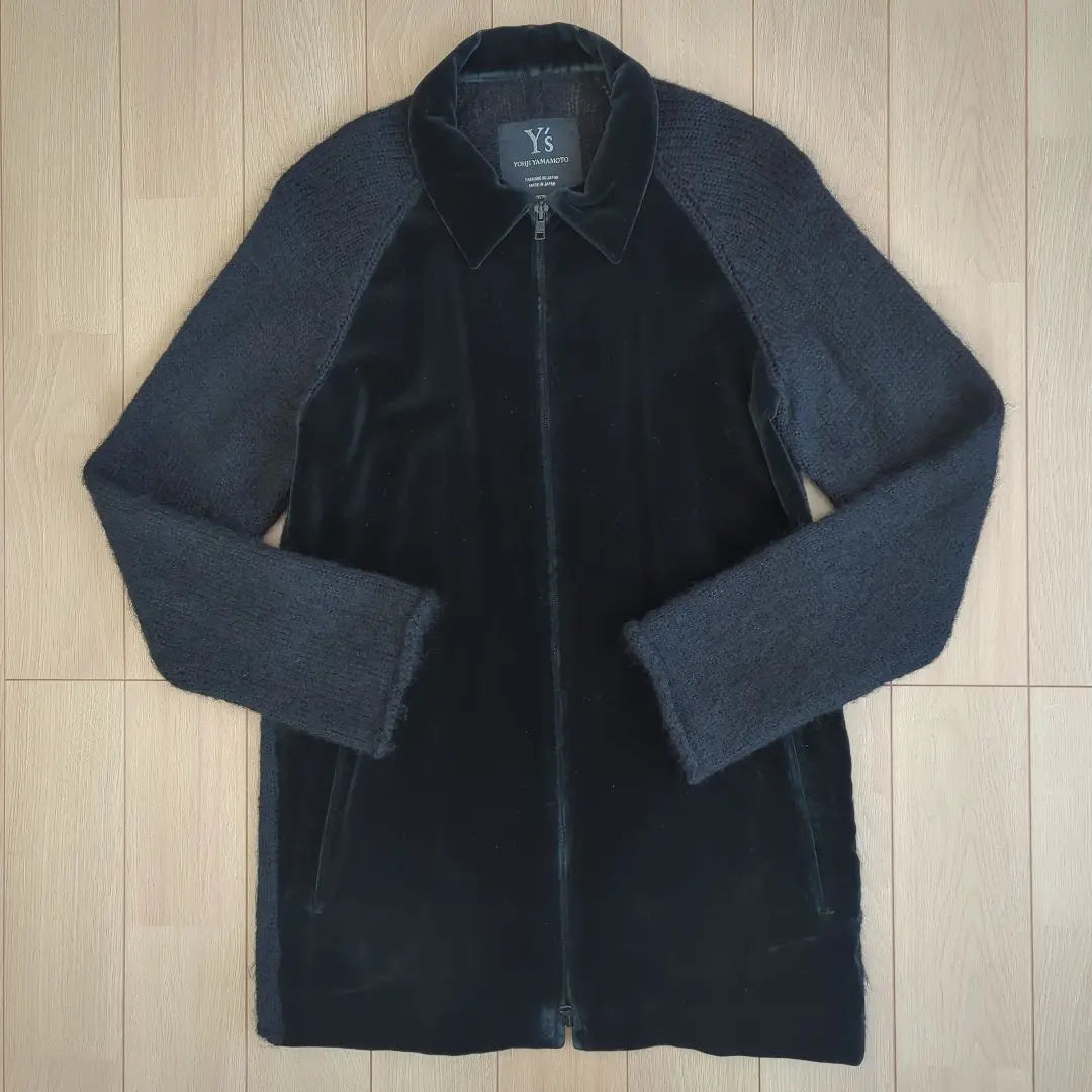 Y's Yoji Yamamoto Full Zip Jacket Velour & Mohair Switch Jacket