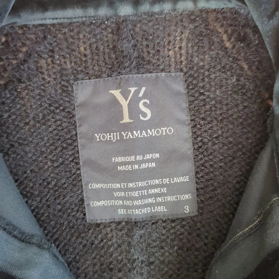 Y's Yoji Yamamoto Full Zip Jacket Velour & Mohair Switch Jacket