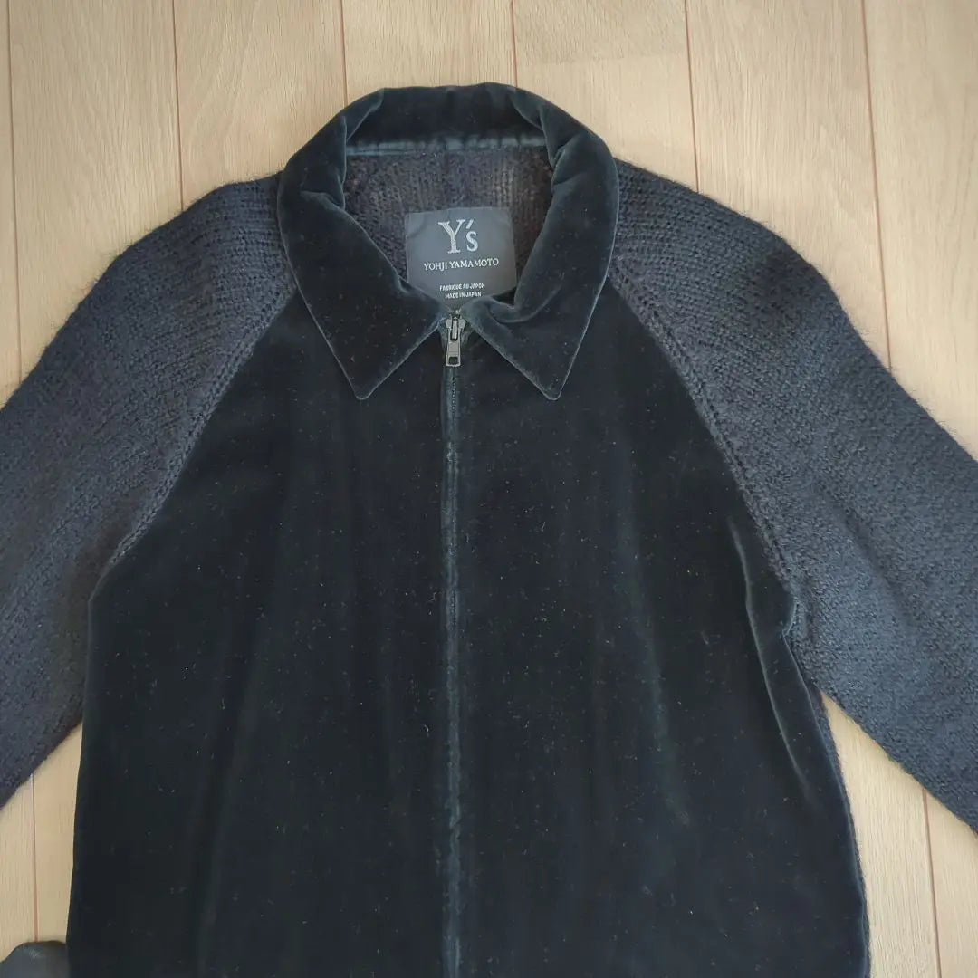 Y's Yoji Yamamoto Full Zip Jacket Velour & Mohair Switch Jacket