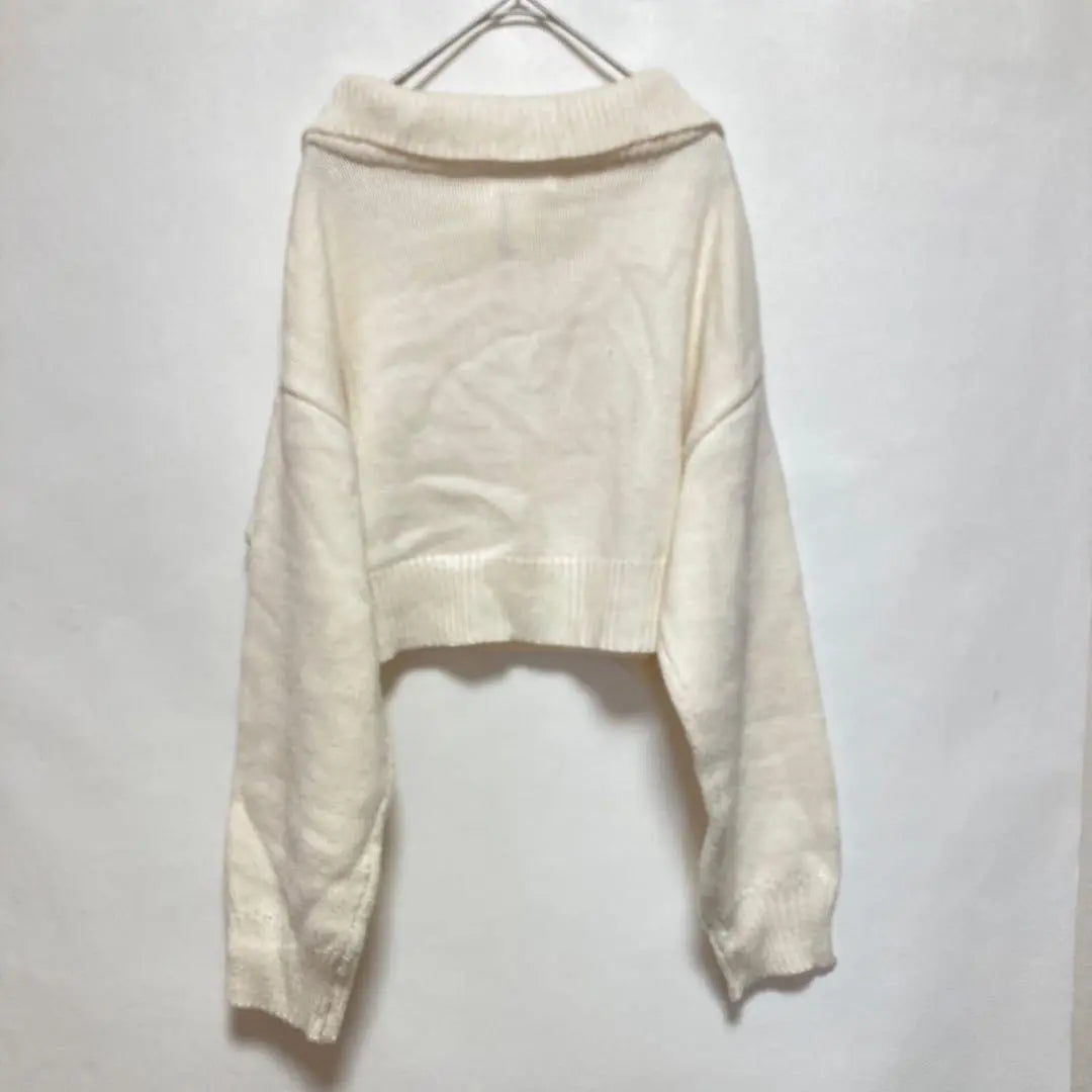 Wego Half Zip Compact Knit [F] Short length Casual Cream