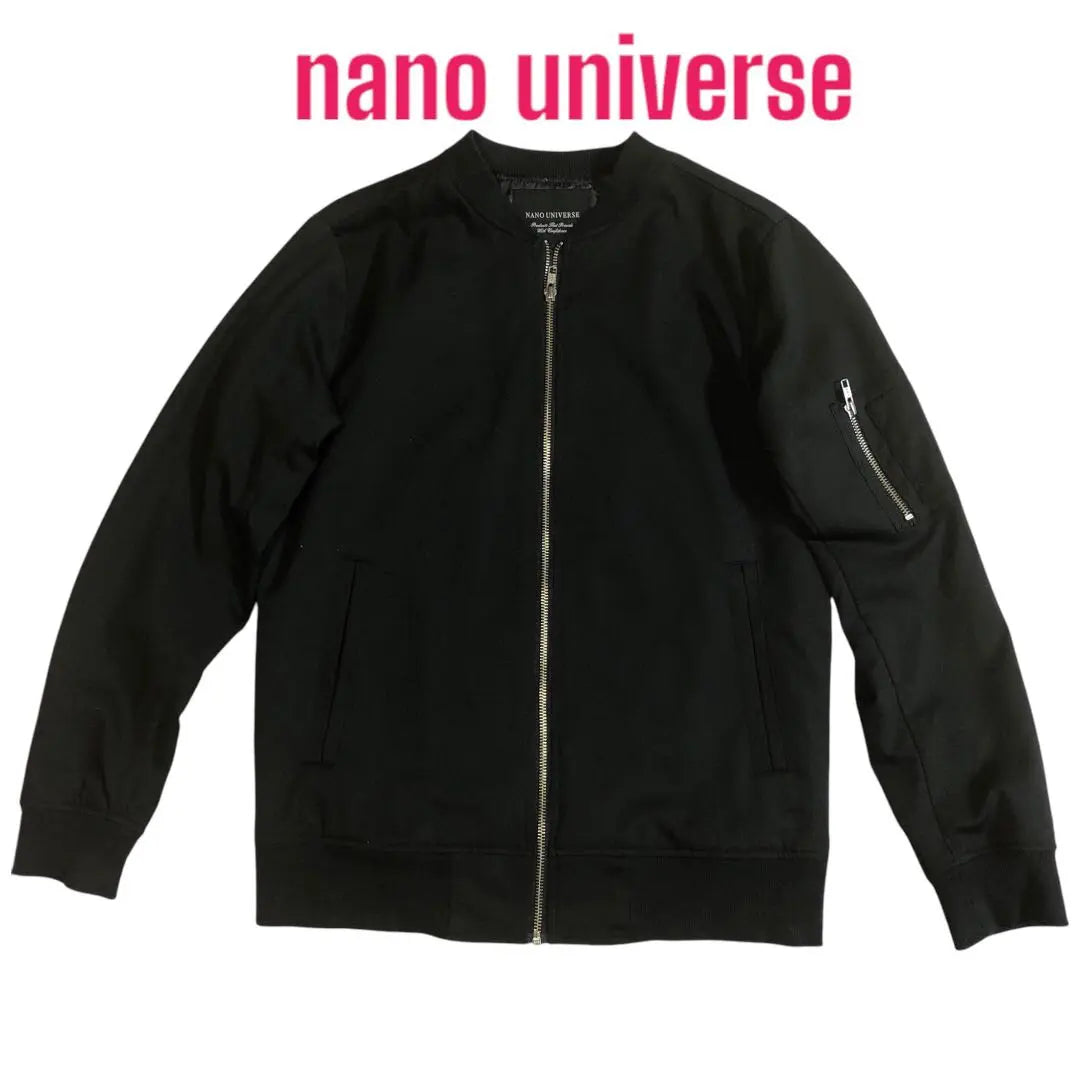 Nano Universe Zip-Up Blouson Black Pasley Pattern S