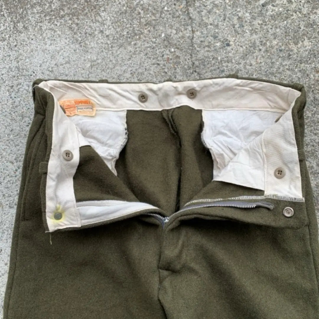 [W34] HUMPHREY Wool Pants Olive 70s