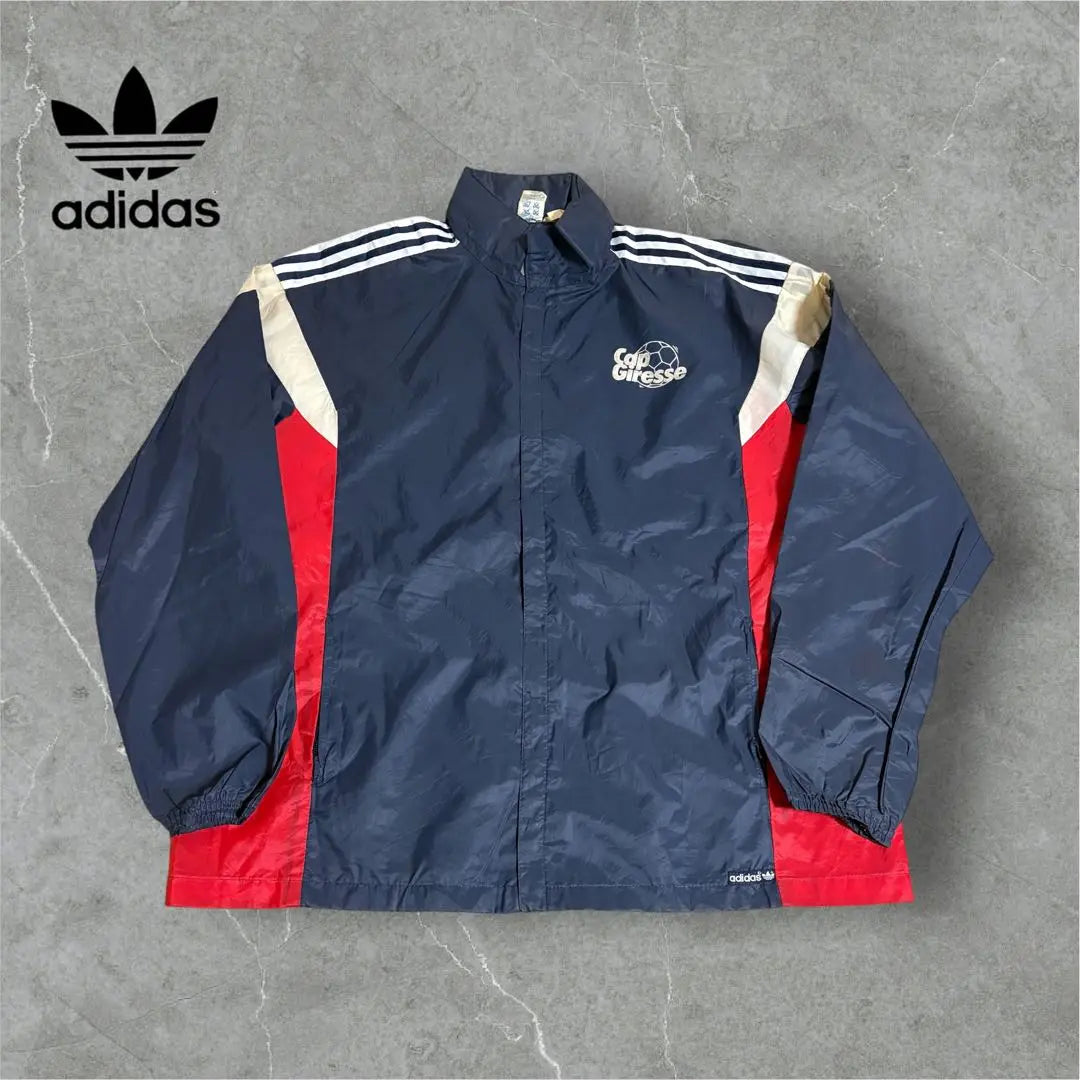 [I72] 70s adidas ventex nylon jacket navy red white