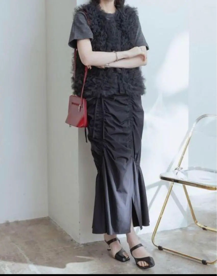 Amy Law Drawstring Gathered Skirt Eimee Law Long Skirt