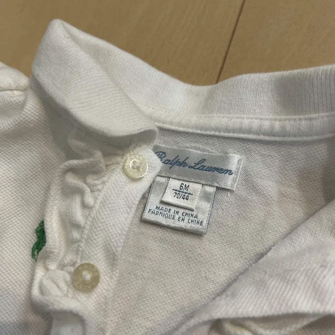 Mono de polo blanco Ralph Lauren para niña de 6 meses