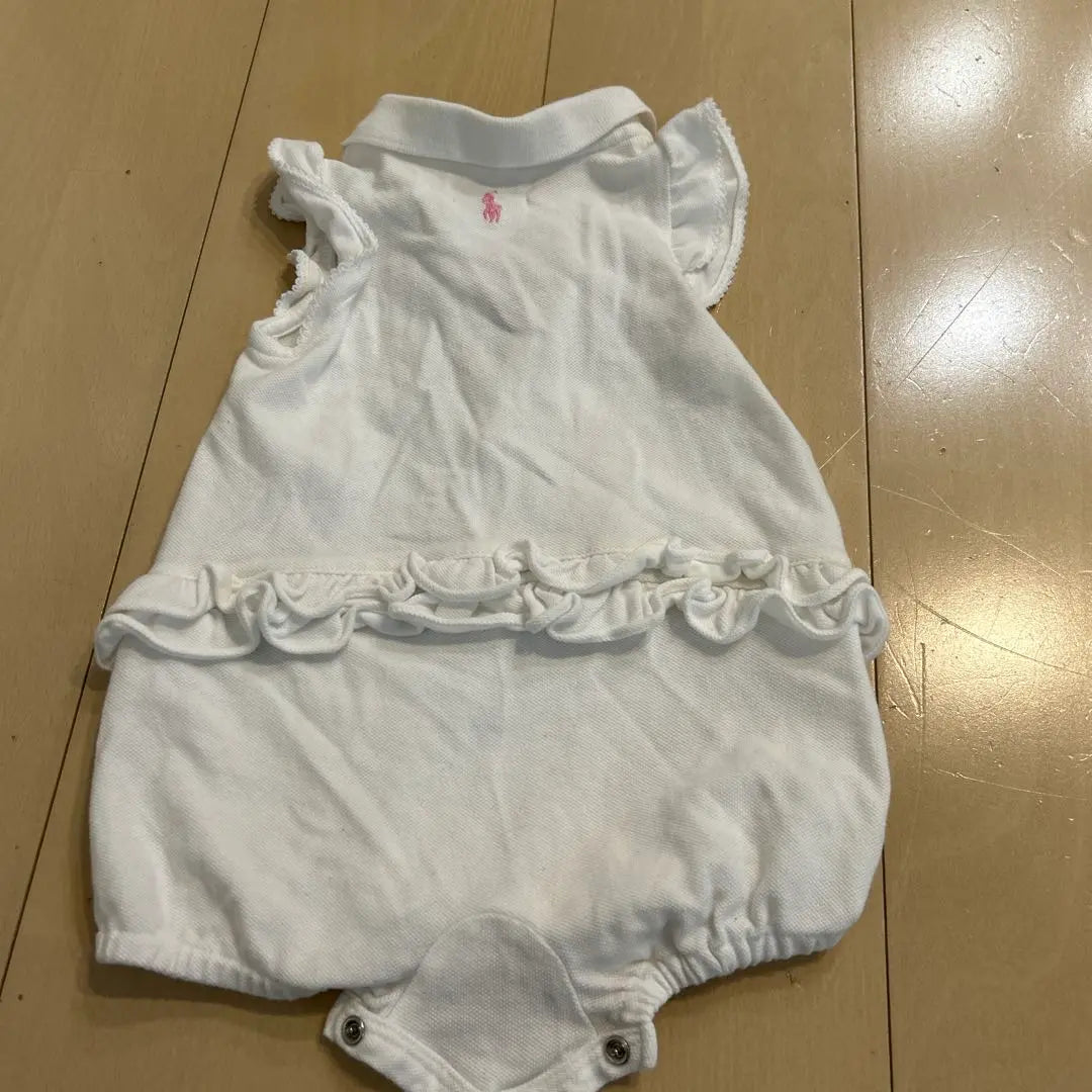 Ralph Lauren White Polo Romper 6M Summer Girl