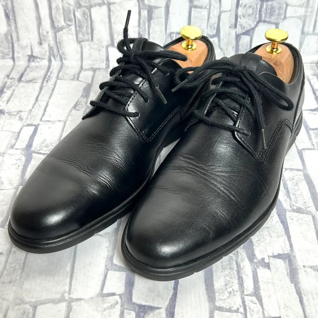 Beautiful condition ✨Clarks Leather Shoes Business Shoes Black Leather Plain Toe 25cm