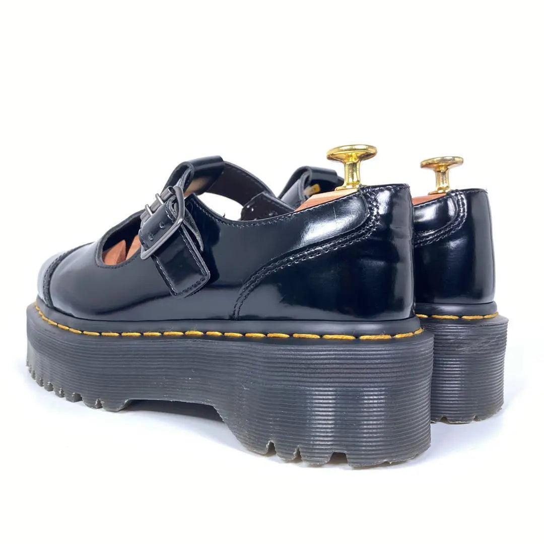 Dr. Martens BETHAN Ultra-thick T-burn strap belt leather shoes black