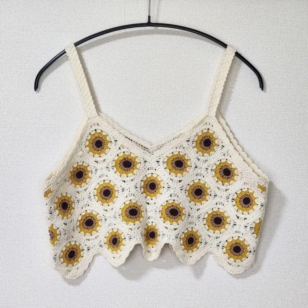 ✨100% algodón✨ Meridian ♡ Bustier de punto a crochet en capas lindo