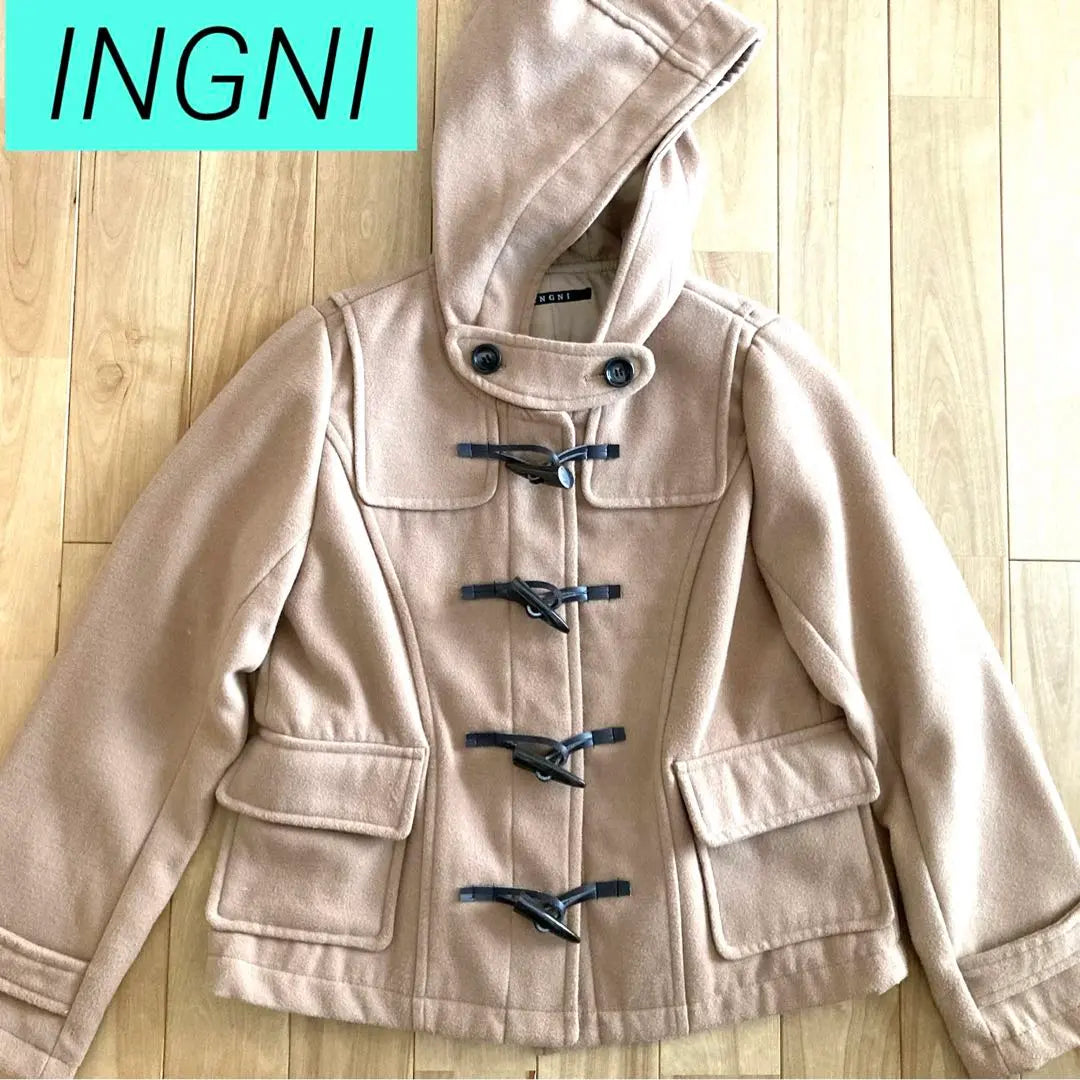 INGNI Duffel coat camel beige short hooded M