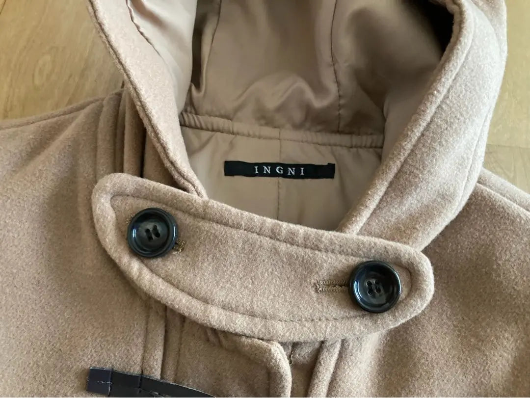 INGNI Duffel coat camel beige short hooded M