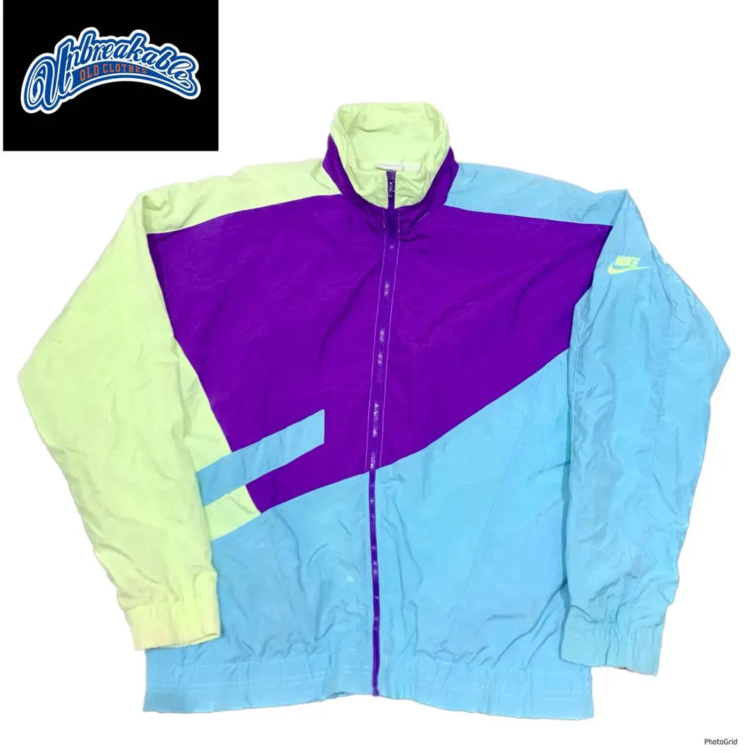 Ropa vieja de los años 80 y 90 NIKE Chaqueta de nailon con cremallera Nike retro