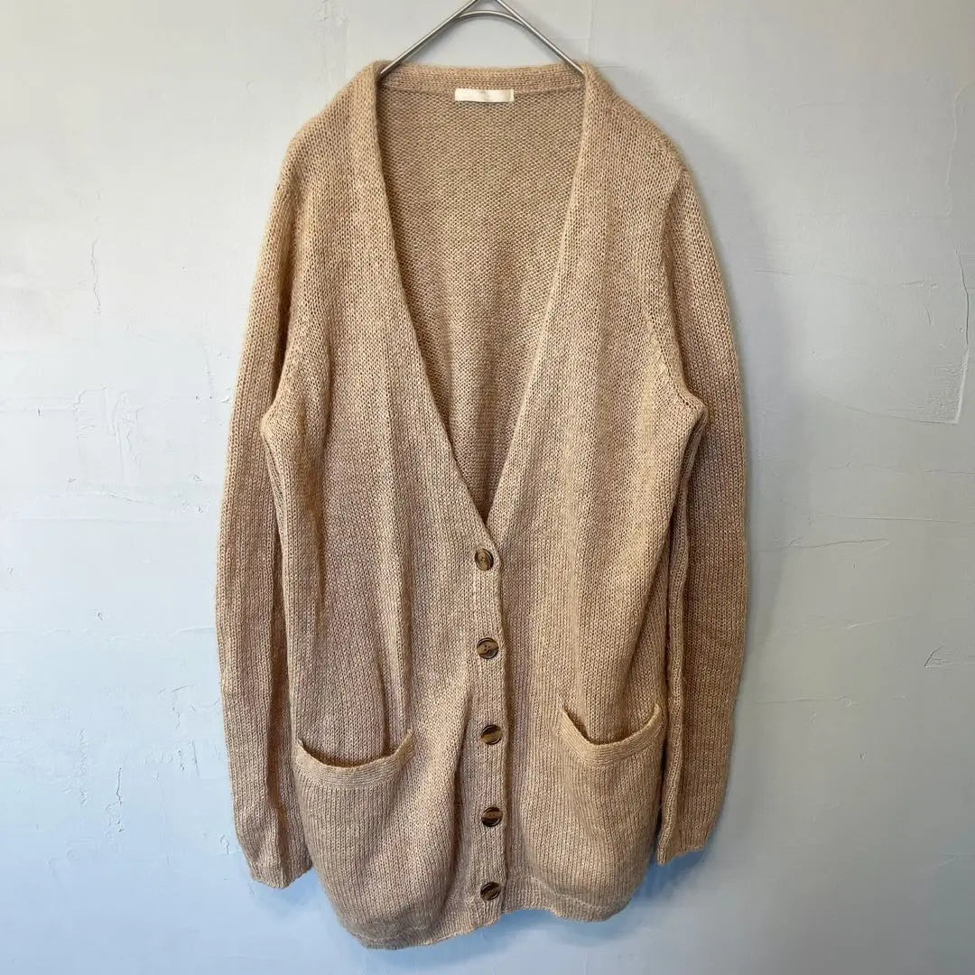 Urban Research Mohair Blend Cardigan Beige Size M to L