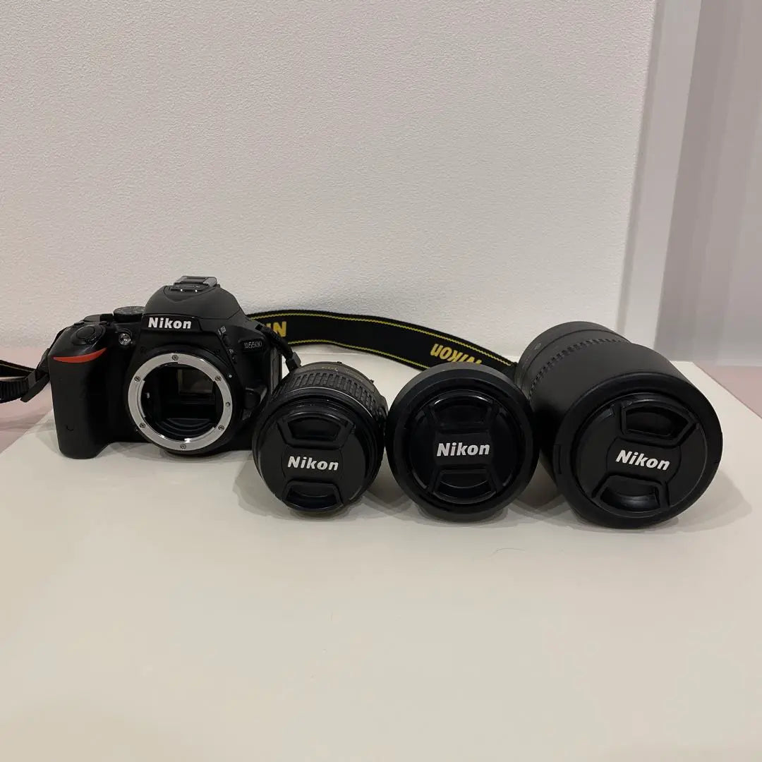 Nikon D5500 digital SLR camera with 3 lenses and 3 filters