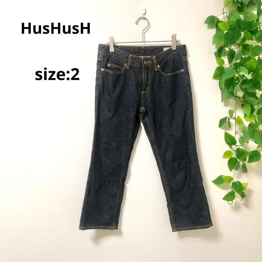 HusHusH Dark Blue Denim Cropped Pants [M] Women's | HusHusH ダークブルーデニム クロップドパンツ 【M】 レディース