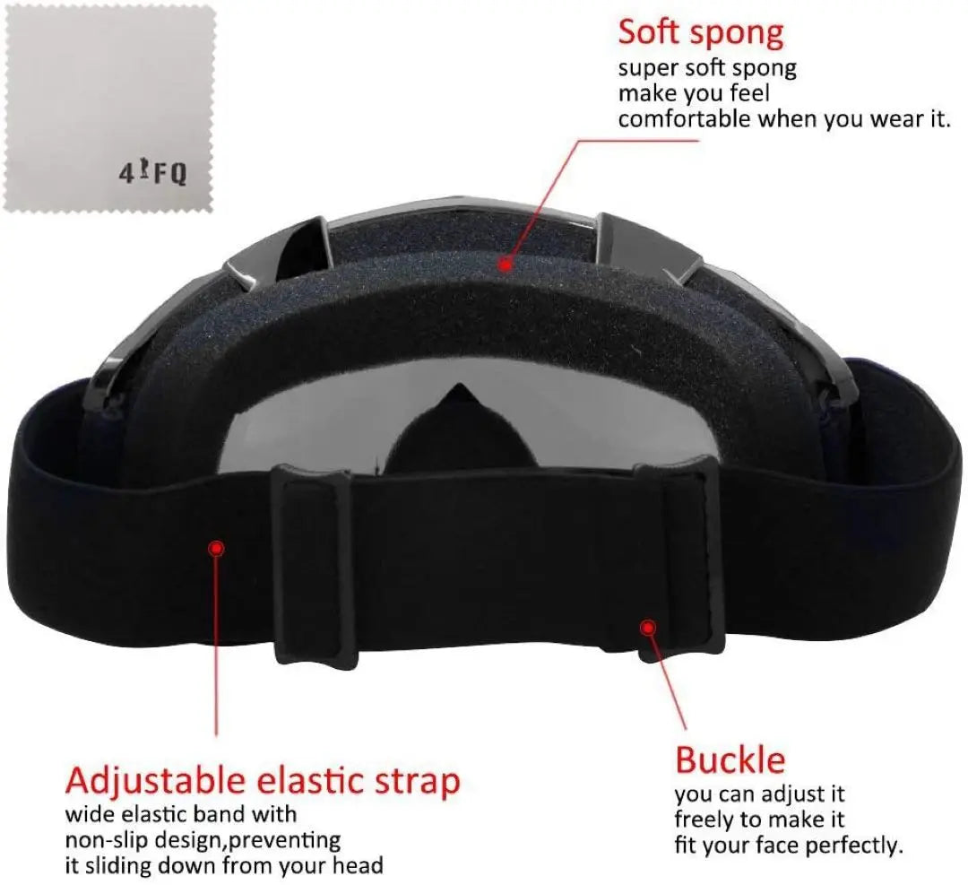 New silver mirror [UV protection] Anti-fog function for goggles, skis, snowboards, etc.