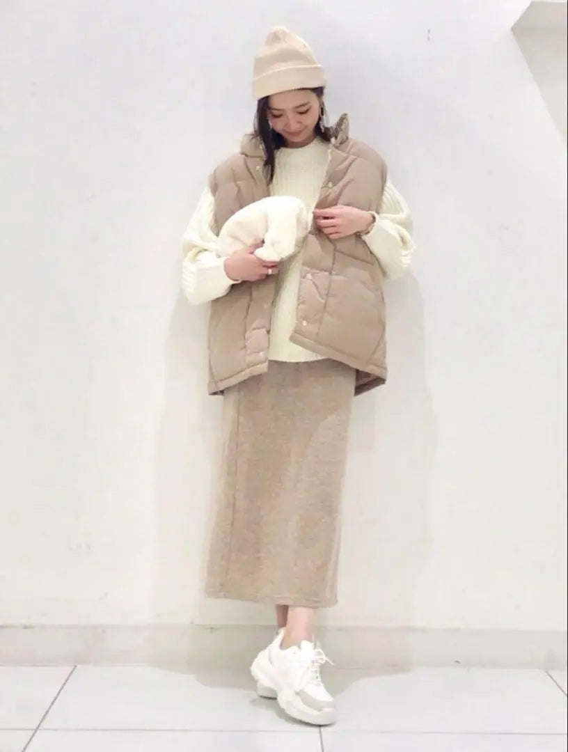 Geu Heat Quilted Best Beige M | ジーユー ヒートパデッドベスト ベージュ M