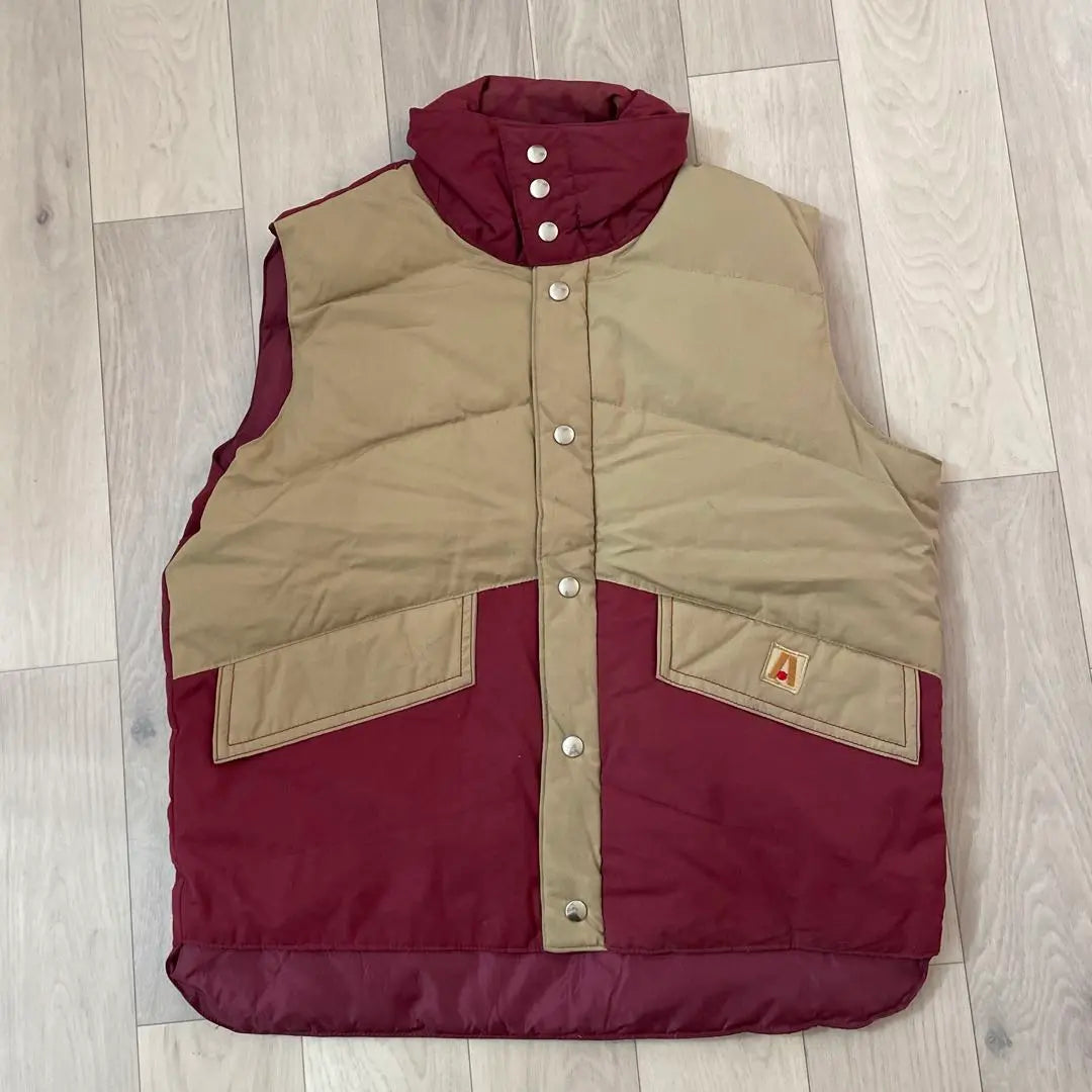 Academy Broadway Down Vest L Size Bordeaux Khaki