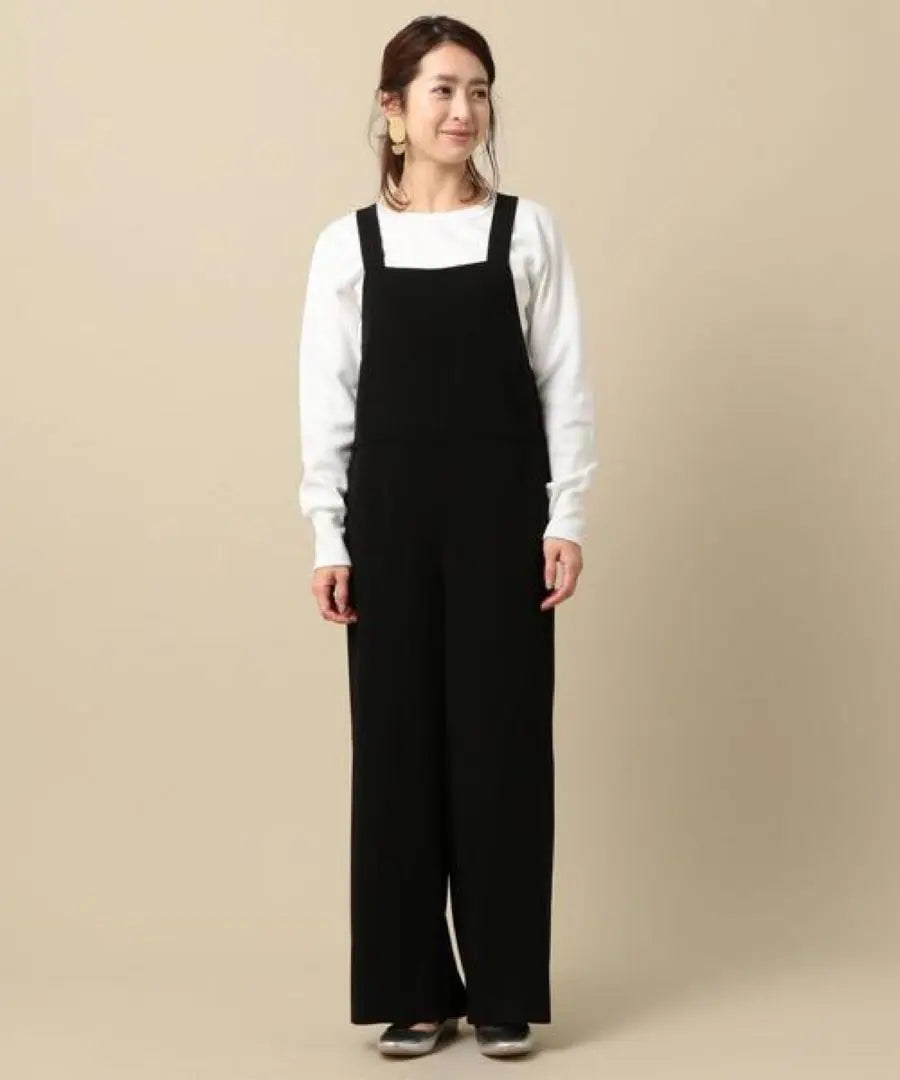 ☆ BEAUTY&YOUTH Double Cross Back Ribbon Overalls S