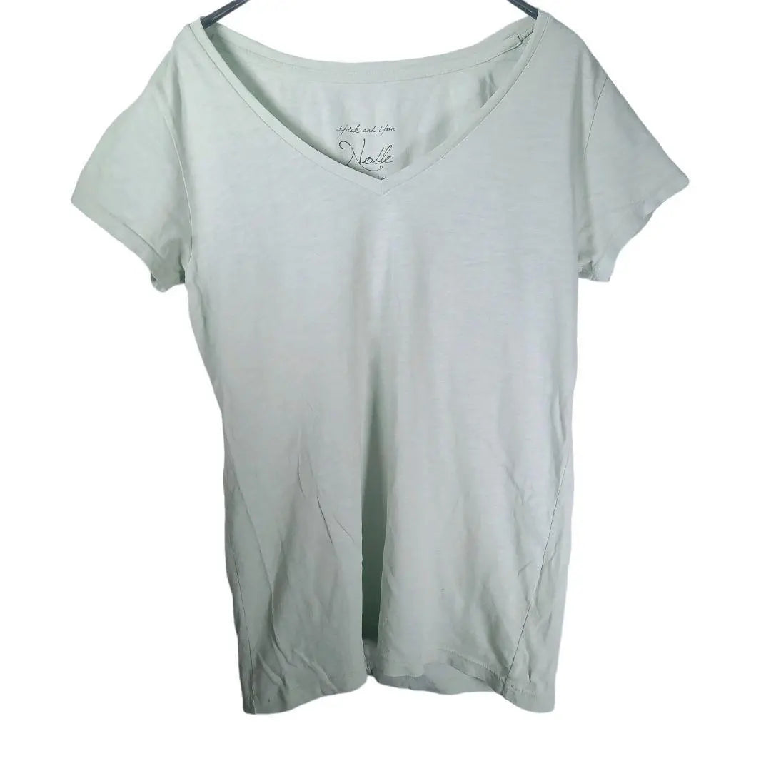 Camiseta de mujer Spic &amp; Span Noble de color verde claro con cuello barco fabricada en Estados Unidos