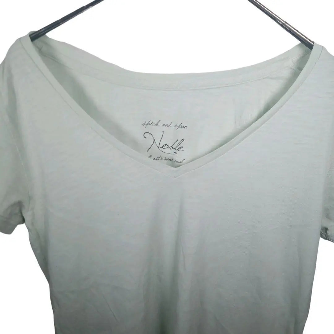 Camiseta de mujer Spic &amp; Span Noble de color verde claro con cuello barco fabricada en Estados Unidos